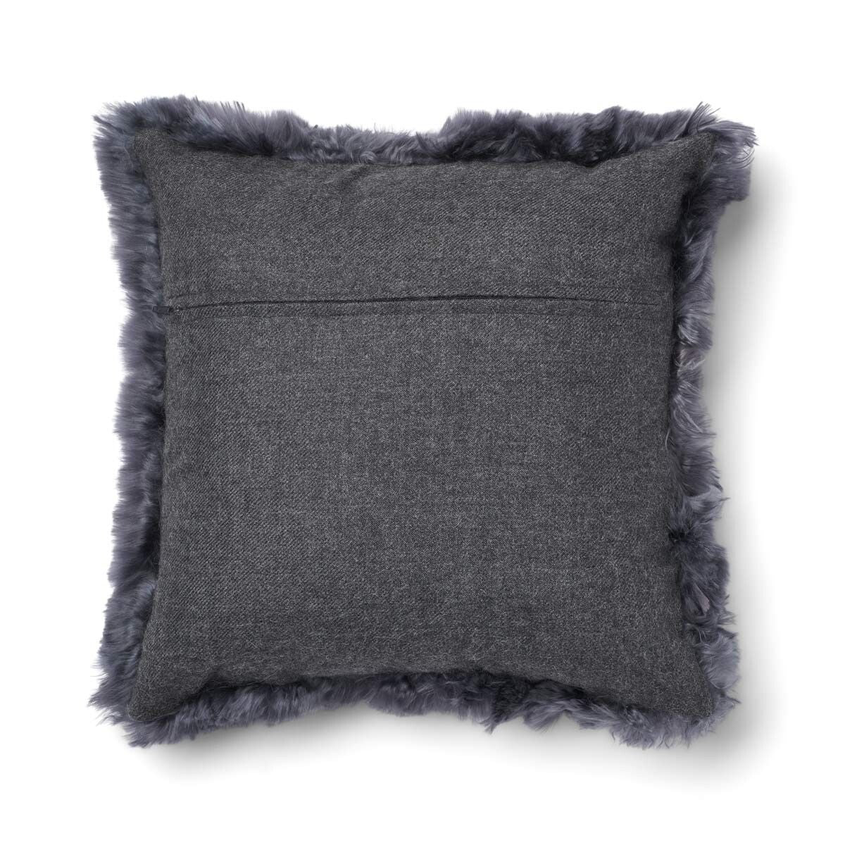 Coussin Alpaga | Laine longue Acier