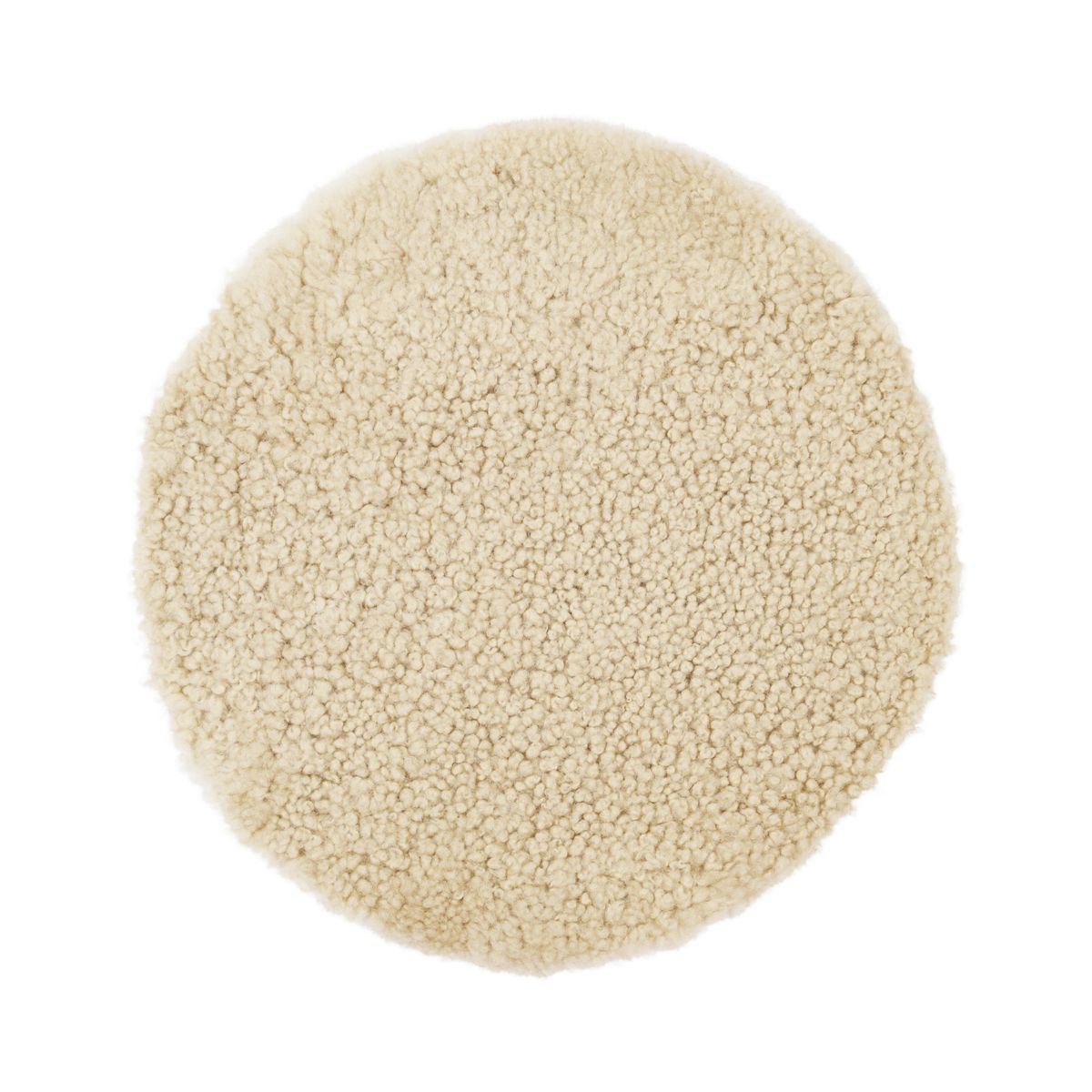 Dessus de siège en laine courte de Nouvelle-Zélande | Ø34 cm Beige