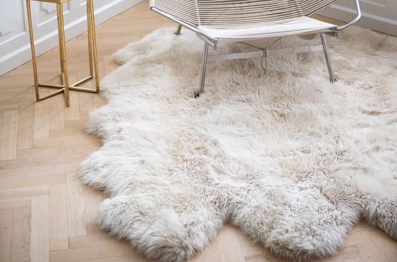 Tapis ronds en peau